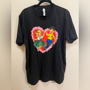 Vintage-Inspired Black Graphic Tee